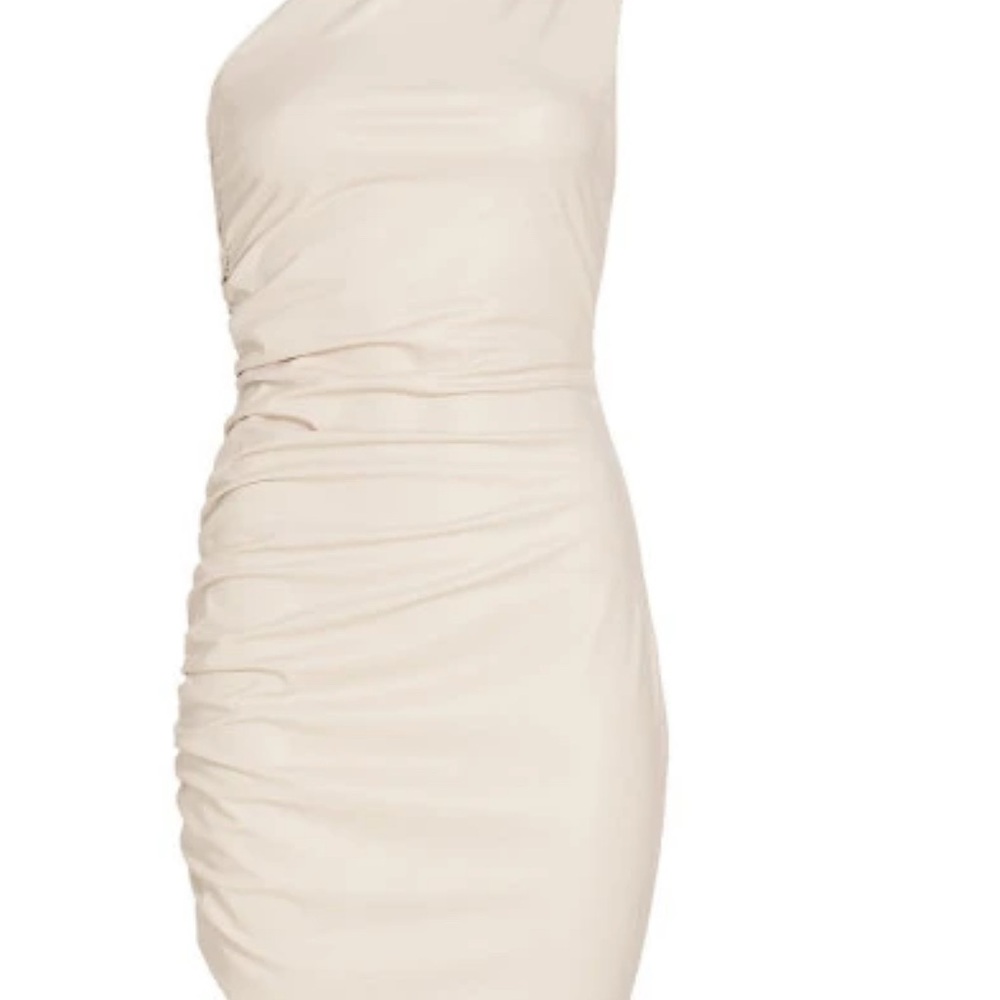 Elegant Cream One-Shoulder Dress